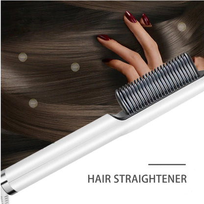 HQT-909B Electric Hair Straightening & Curling Comb Brush – 2-in-1 Fast Heating Hair Styler for Women