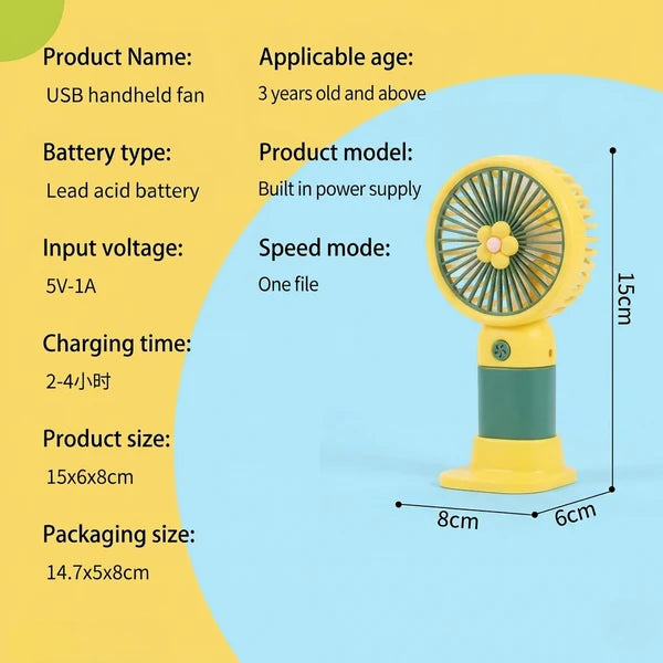 USB-C Rechargeable Mini Fan | Digital Display Handheld Portable Cooling Fan for Home, Office & Travel (Random Color)