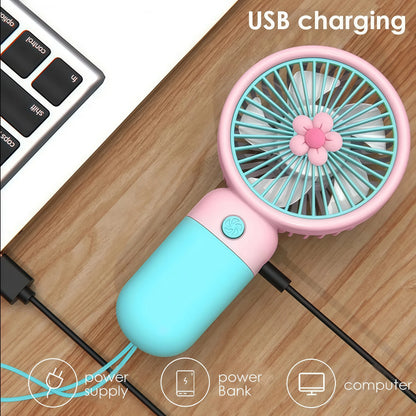 USB-C Rechargeable Mini Fan | Digital Display Handheld Portable Cooling Fan for Home, Office & Travel (Random Color)