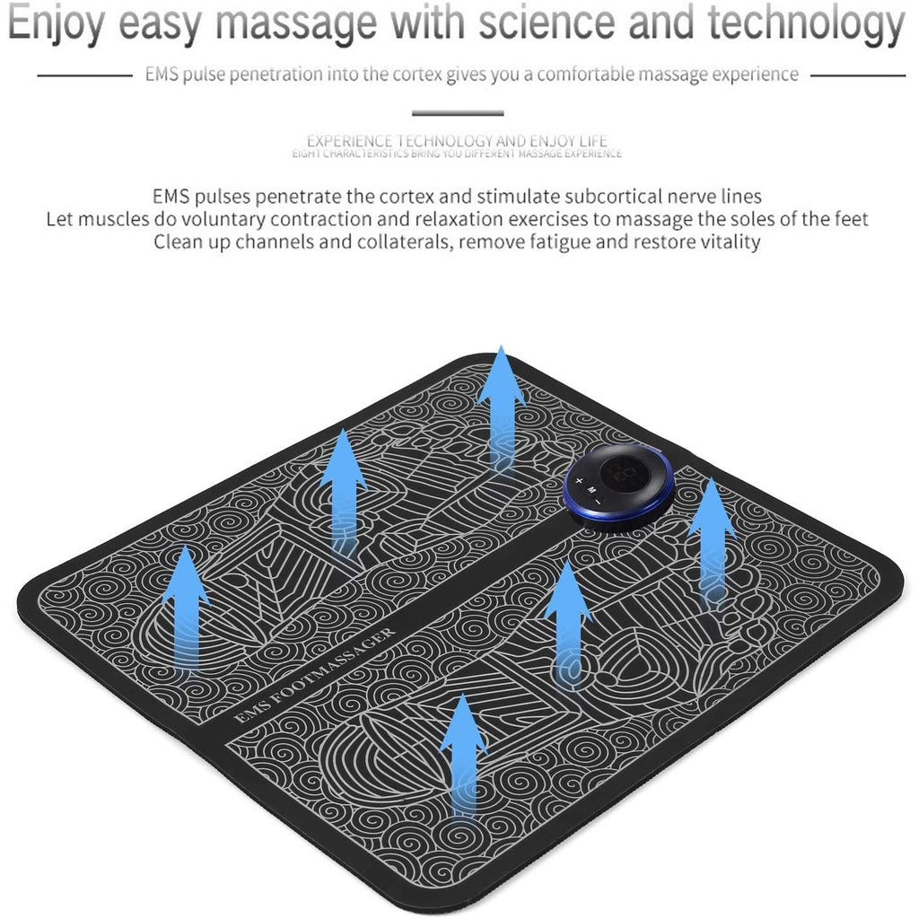 EMS Foot Massager Mat | USB Rechargeable Smart Electric Foot Massage Pad Technology