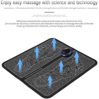 EMS Foot Massager Mat | USB Rechargeable Smart Electric Foot Massage Pad Technology