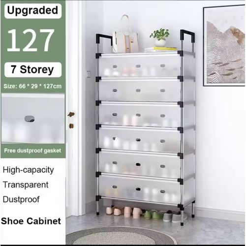 Premium Multi-Layer Dustproof Shoe Rack Organizer with Cover | Foldable Space Saving Storage