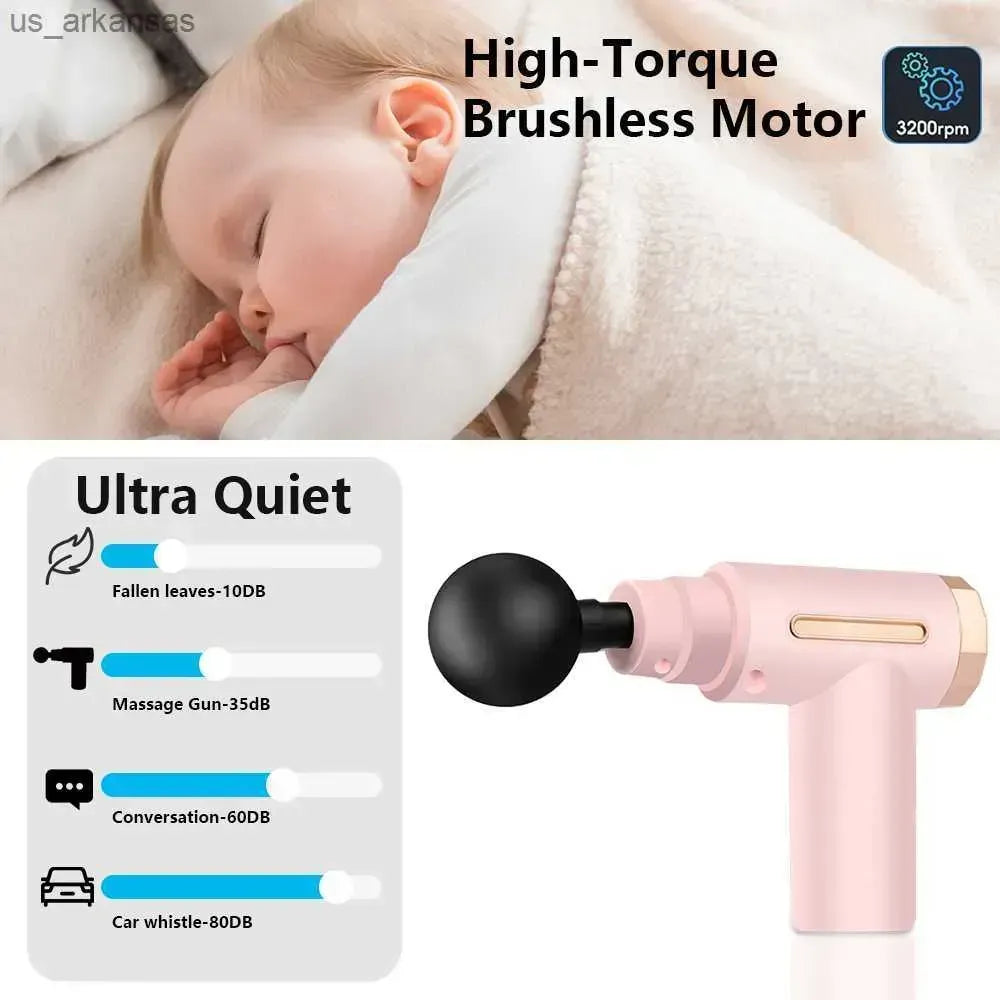 4-in-1 Deep Tissue Massage Gun – Portable Percussion Muscle Massager with 4 Interchangeable Massage Heads