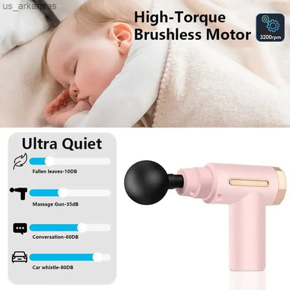 4-in-1 Deep Tissue Massage Gun – Portable Percussion Muscle Massager with 4 Interchangeable Massage Heads