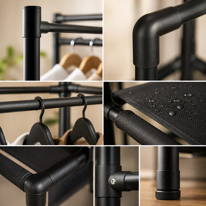 Premium Multifunctional Corner Coat Rack | Nail-Free Installation | Space Saving Wall Organizer with Hooks