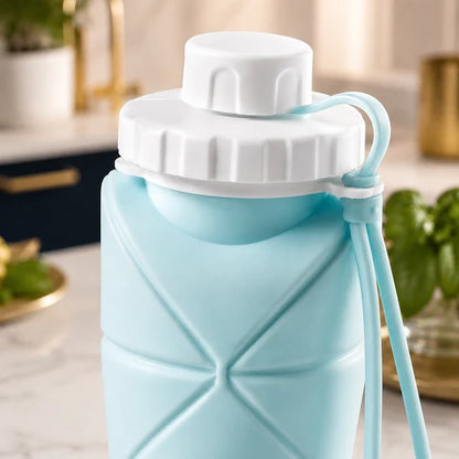 Silicon Foldable Bottle 600ml | Portable Travel Smart Water Bottle | Pocket Size Collapsible Design