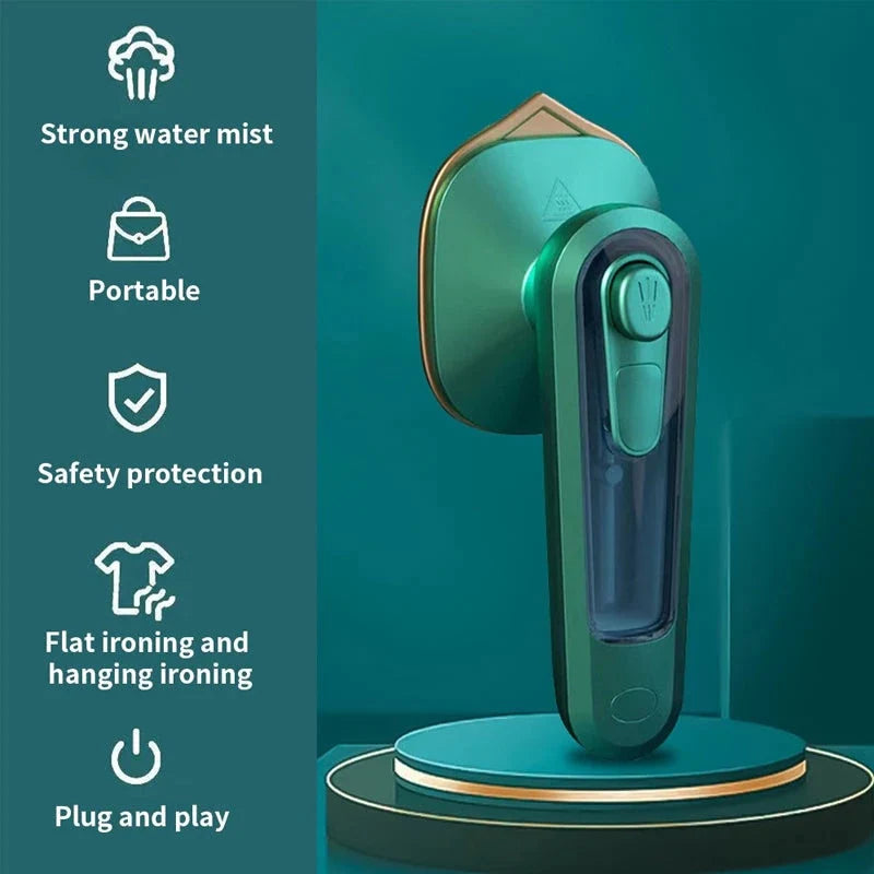 Mini 180° Rotatable Handheld Steam Iron – Portable Travel Garment Steamer for Clothes