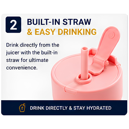 Portable Mini Crusher Juicer – USB Rechargeable Electric Juice Cup with Straw & Handle for Fresh Shakes and Smoothies