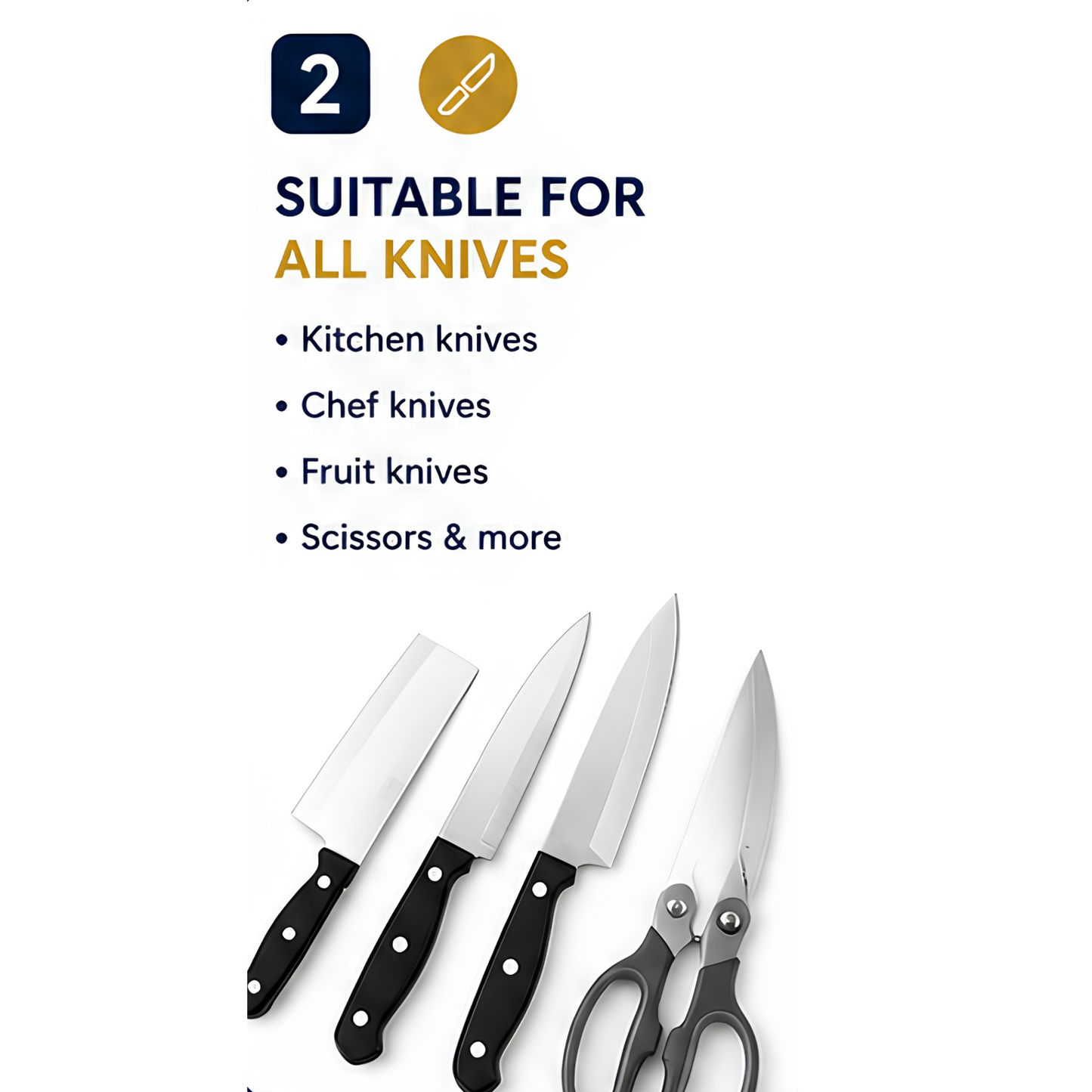 3-Stage Kitchen Knife Sharpener | Manual Blade Sharpener for Home & Professional Use