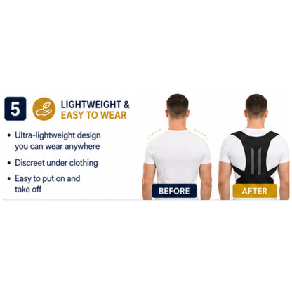 Back & Shoulder Posture Corrector | Adjustable Support Belt | Pain Relief Brace for Men & Women