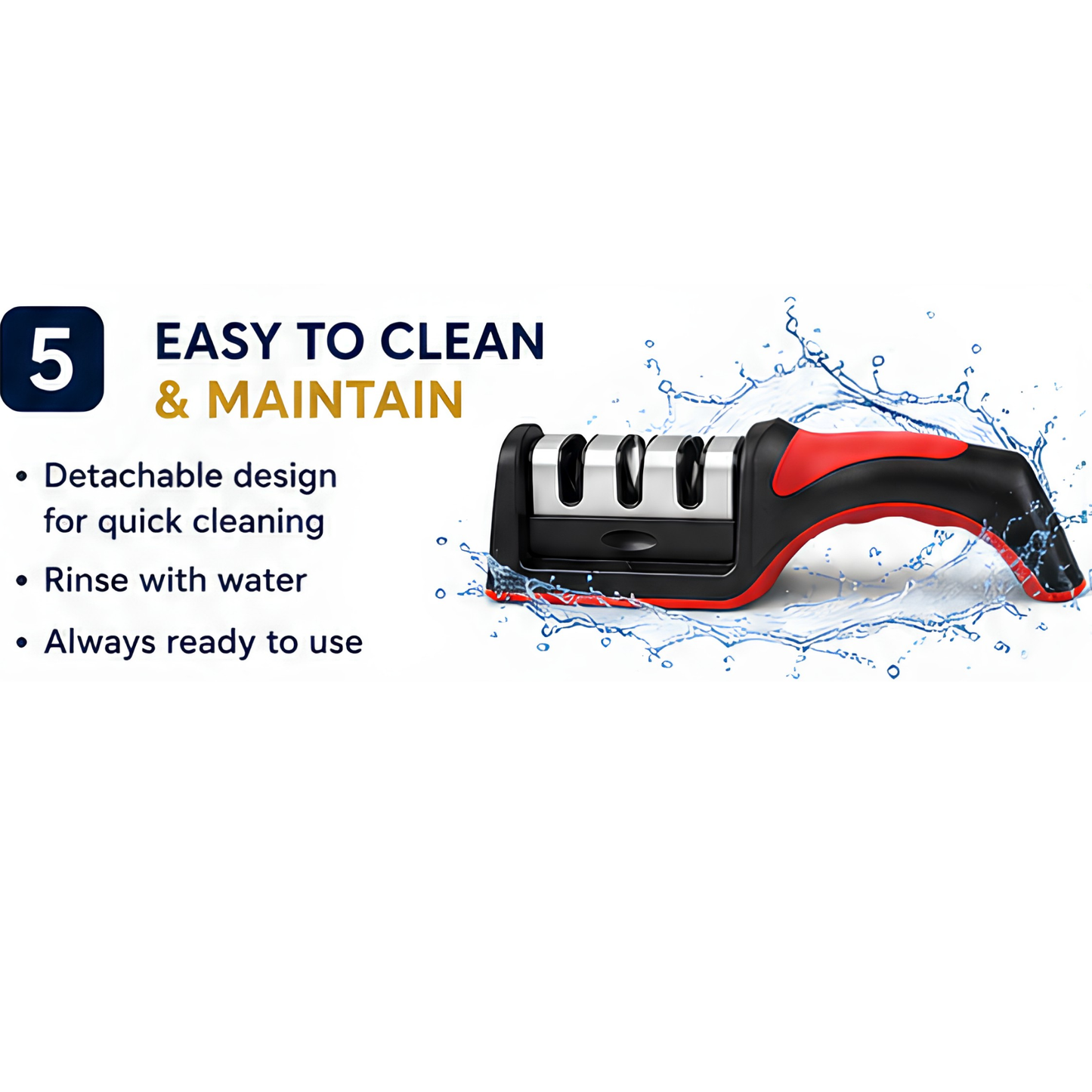 3-Stage Kitchen Knife Sharpener | Manual Blade Sharpener for Home & Professional Use
