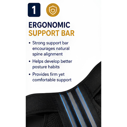 Back & Shoulder Posture Corrector | Adjustable Support Belt | Pain Relief Brace for Men & Women