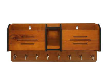 Premium Multipurpose Wooden Key Holder with Shelf | Wall Mounted Home Decor & Key Organizer