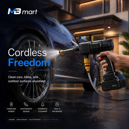 Rechargeable 21V Car Wash Spray Gun | Cordless High Pressure Cleaner | Portable Power Washer