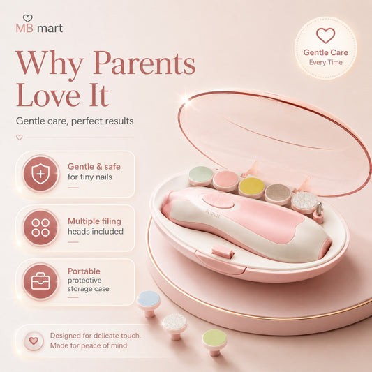 Baby Electric Nail Care Kit | Gentle Nail Trimmer & Manicure Set | Safe for Infants