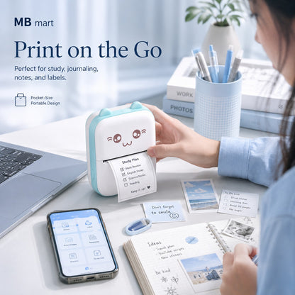 Wireless Mini Thermal Printer | Portable Bluetooth Pocket Printer | 1 Roll Included