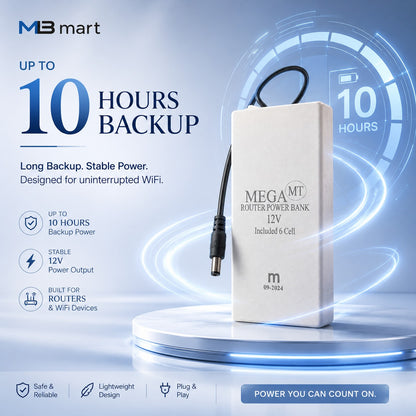 20000mAh WiFi Backup Power Bank | Reliable 9V Router Battery Backup | Random Color