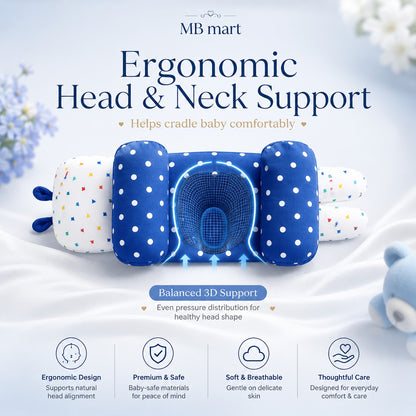 Newborn Baby Head Support Cushion | Adjustable Soft Pillow | Comfortable Infant Support