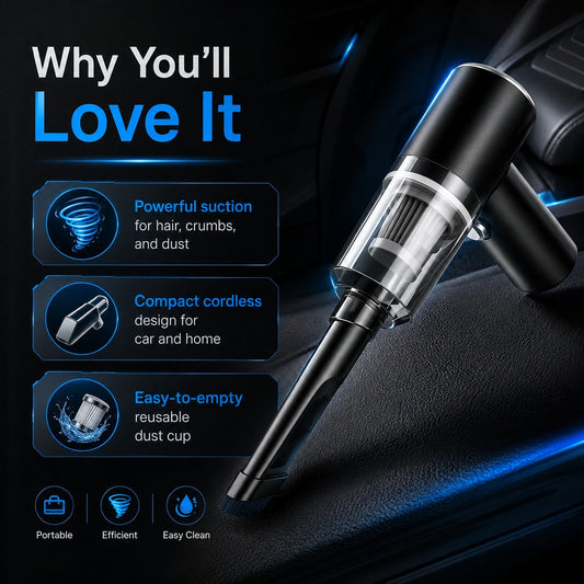 3-in-1 Portable Wireless Vacuum Cleaner AS-228 | Cordless Handheld Vacuum with Powerful Suction for Car, Home, Office & Everyday Cleaning