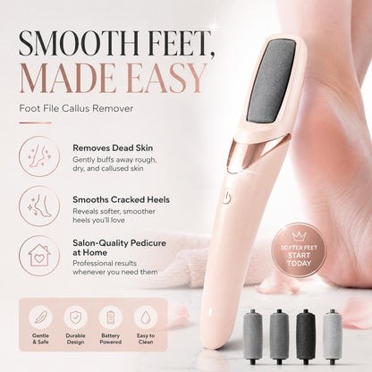 Rechargeable Electric Pedi Foot Filer | Professional Callus Remover for Dry, Cracked & Dead Skin | Portable Pedicure Tool for Soft, Smooth Feet