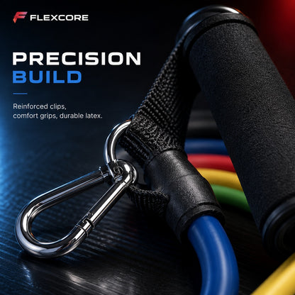 11PCS Resistance Bands Set | Adjustable Latex Pull Rope Workout Kit with Door Anchor, Handles & Ankle Straps | Home Gym Fitness Training Equipment
