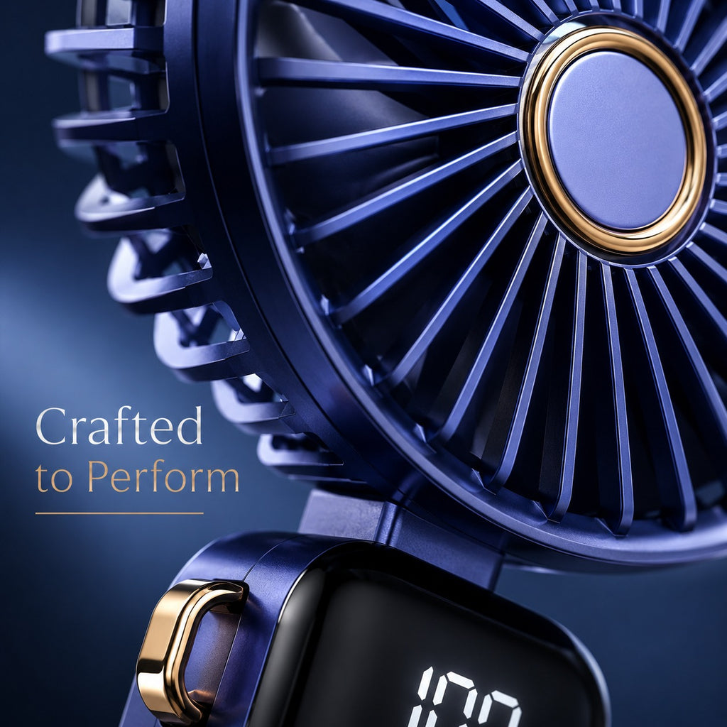 USB-C Rechargeable Mini Fan | Digital Display Handheld Portable Cooling Fan for Home, Office & Travel (Random Color)