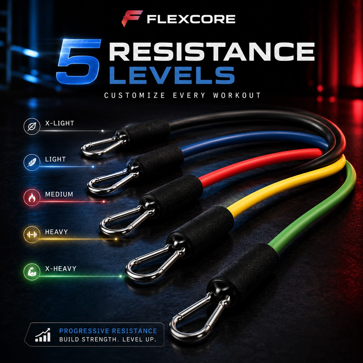 11PCS Resistance Bands Set | Adjustable Latex Pull Rope Workout Kit with Door Anchor, Handles & Ankle Straps | Home Gym Fitness Training Equipment
