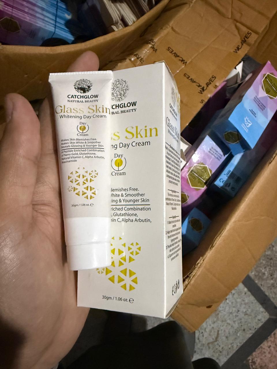Catchglow Natural Beauty Glass Skin Brightening Day Cream 30g – Hydrating Daily Face Moisturizer for Radiant & Smooth Skin
