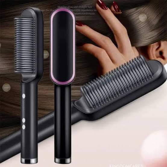 HQT-909B Electric Hair Straightening & Curling Comb Brush – 2-in-1 Fast Heating Hair Styler for Women