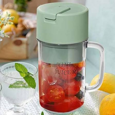Portable Mini Crusher Juicer – USB Rechargeable Electric Juice Cup with Straw & Handle for Fresh Shakes and Smoothies