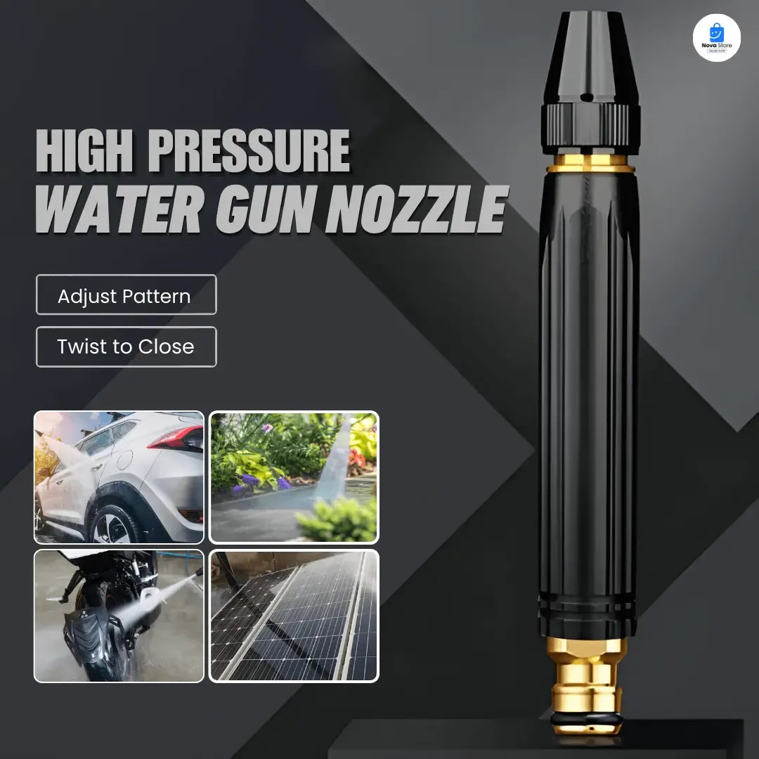 High Pressure Water Spray Nozzle | Adjustable Garden Hose Spray Gun
