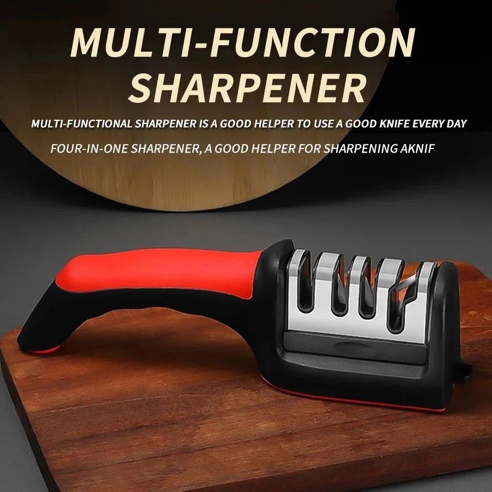 3-Stage Kitchen Knife Sharpener | Manual Blade Sharpener for Home & Professional Use