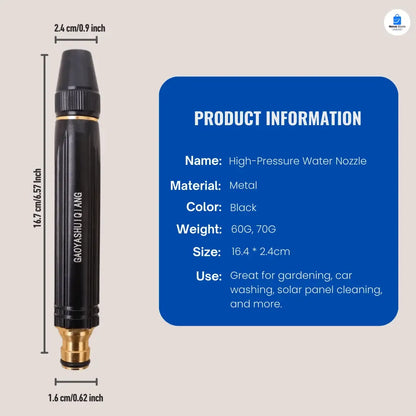 High Pressure Water Spray Nozzle | Adjustable Garden Hose Spray Gun