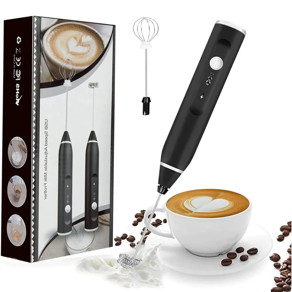 2-in-1 Electric Coffee Beater | USB Rechargeable Milk Frother | Portable Kitchen Mixer